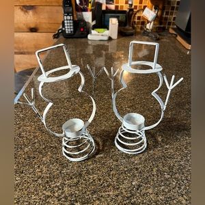Snowmen tea light holder